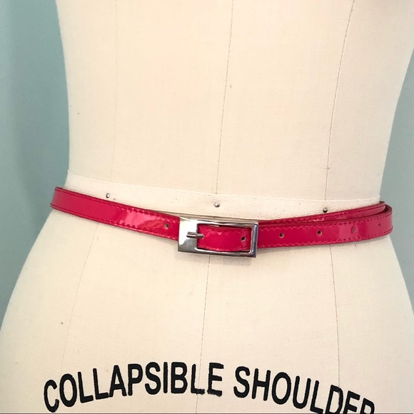 Hot Pink Patent Leather Vintage Belt - Picture 2 of 6